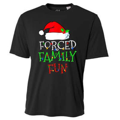 Forced Family Fun Sarcastic Christmas Pajama Family Funny Cooling Performance Crew T-Shirt