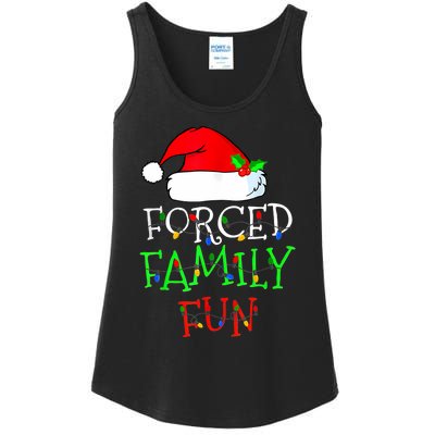 Forced Family Fun Sarcastic Christmas Pajama Family Funny Ladies Essential Tank