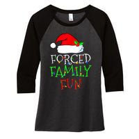 Forced Family Fun Sarcastic Christmas Pajama Family Funny Women's Tri-Blend 3/4-Sleeve Raglan Shirt