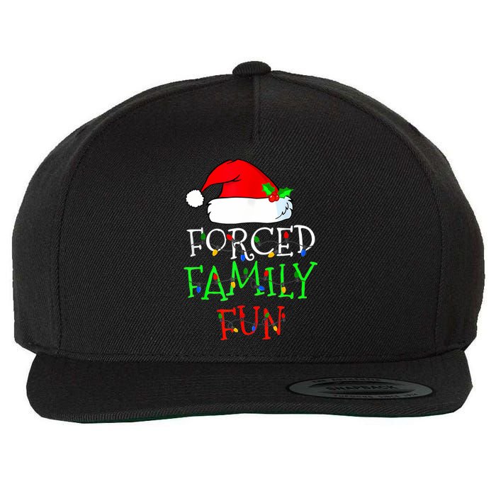 Forced Family Fun Sarcastic Christmas Pajama Family Funny Wool Snapback Cap