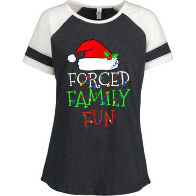 Forced Family Fun Sarcastic Christmas Pajama Family Funny Enza Ladies Jersey Colorblock Tee