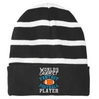 Football Funny Football Tee Fantasy Football Striped Beanie with Solid Band