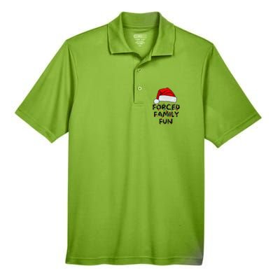 Forced Family Fun Sarcastic Christmas Funny Men's Origin Performance Pique Polo