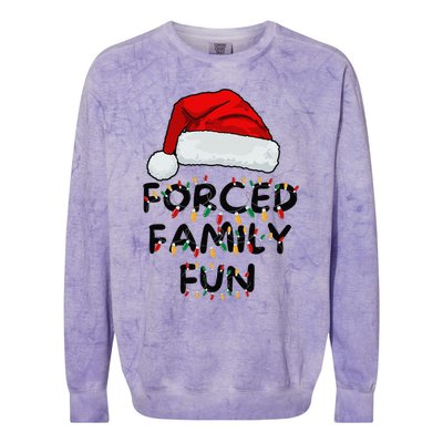 Forced Family Fun Sarcastic Christmas Funny Colorblast Crewneck Sweatshirt