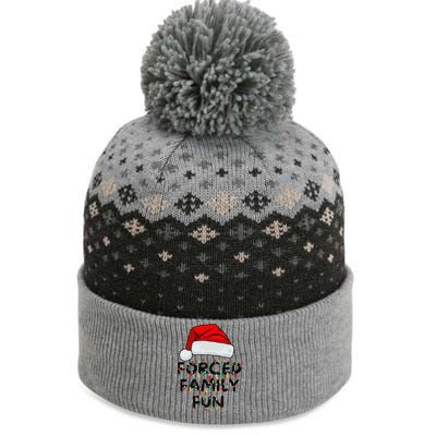 Forced Family Fun Sarcastic Christmas Funny The Baniff Cuffed Pom Beanie