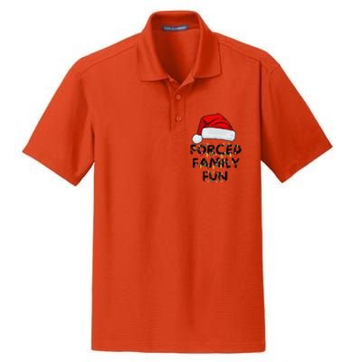 Forced Family Fun Sarcastic Christmas Funny Dry Zone Grid Polo