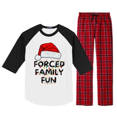 Forced Family Fun Sarcastic Christmas Funny Raglan Sleeve Pajama Set