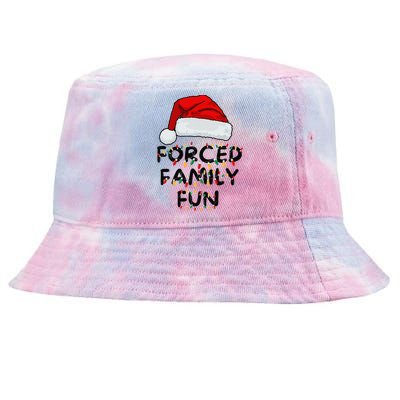 Forced Family Fun Sarcastic Christmas Funny Tie-Dyed Bucket Hat