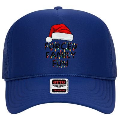 Forced Family Fun Sarcastic Christmas Funny High Crown Mesh Back Trucker Hat