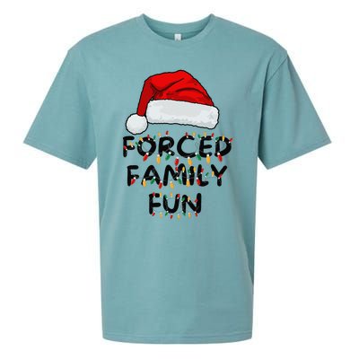 Forced Family Fun Sarcastic Christmas Funny Sueded Cloud Jersey T-Shirt