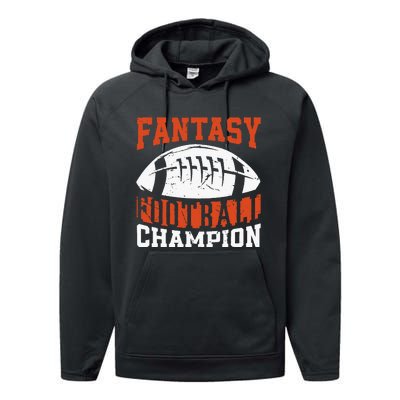 Funny Fantasy Football Player Fantasy Football Champion Performance Fleece Hoodie