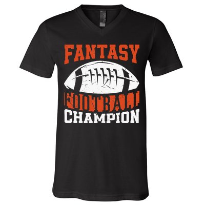 Funny Fantasy Football Player Fantasy Football Champion V-Neck T-Shirt