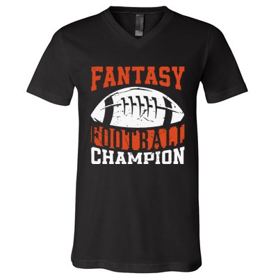 Funny Fantasy Football Player Fantasy Football Champion V-Neck T-Shirt