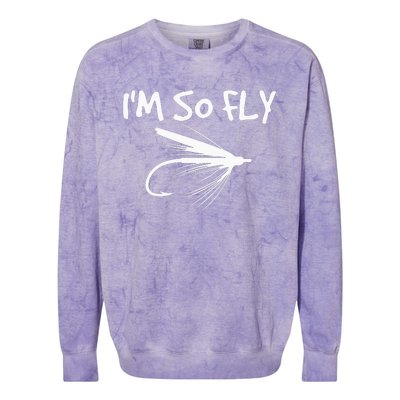 Fly Fishing Funny Fisherman Gift I'm so Fly! Colorblast Crewneck Sweatshirt