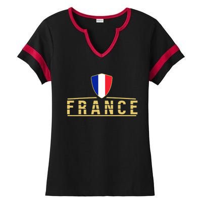 France Football France Soccer Jersey French Ladies Halftime Notch Neck Tee