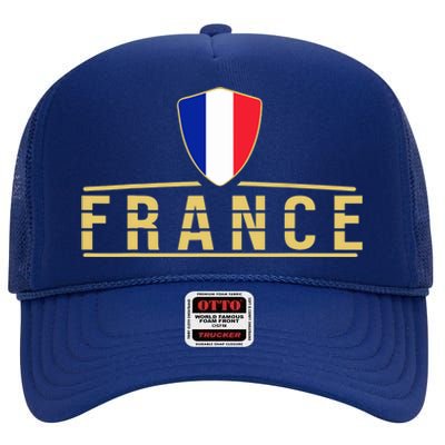 France Football France Soccer Jersey French High Crown Mesh Back Trucker Hat