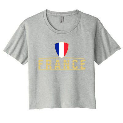 France Football France Soccer Jersey French Women's Crop Top Tee