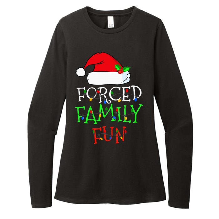 Forced Family Fun Sarcastic Christmas Pajama Family Funny Womens CVC Long Sleeve Shirt