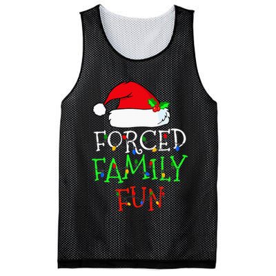 Forced Family Fun Sarcastic Christmas Pajama Family Funny Mesh Reversible Basketball Jersey Tank