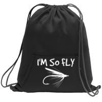 Funny Fly Fishing funny I'm So Fly Fisherman Sweatshirt Cinch Pack Bag