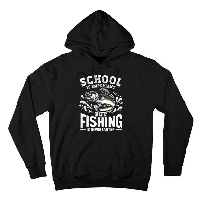 Funny Fishing Fisherman School Is Important But Fishing Hoodie