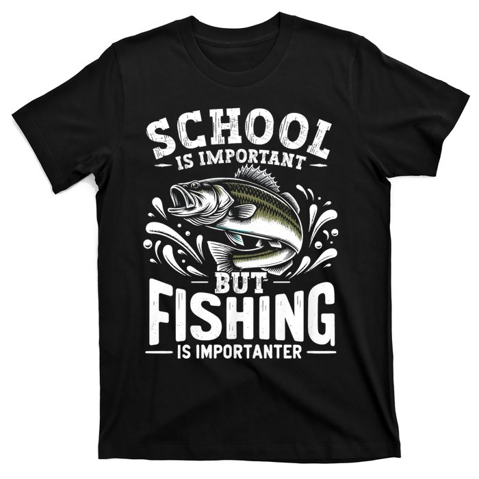 Funny Fishing Fisherman School Is Important But Fishing T-Shirt