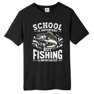 Funny Fishing Fisherman School Is Important But Fishing Tall Fusion ChromaSoft Performance T-Shirt