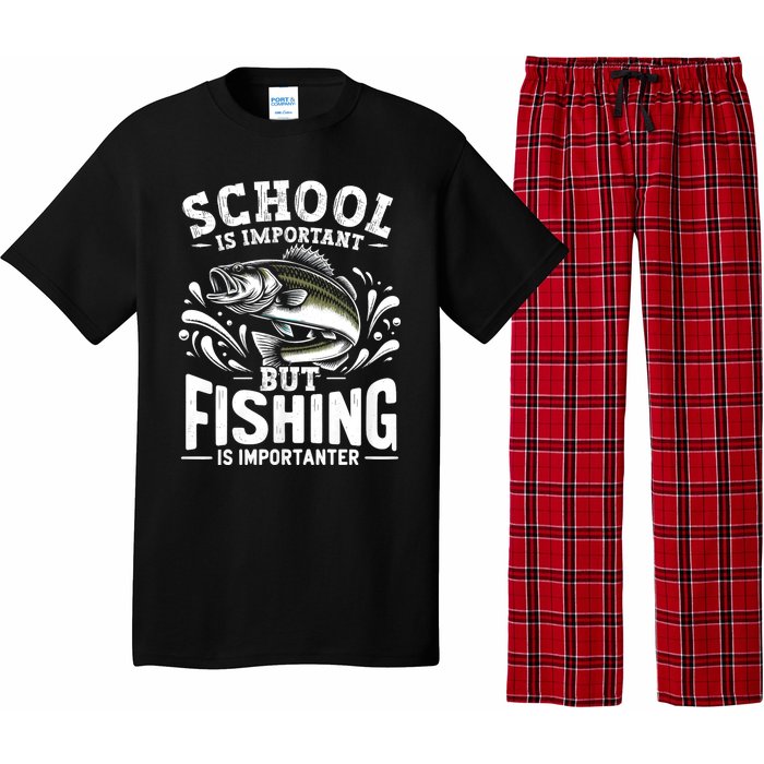 Funny Fishing Fisherman School Is Important But Fishing Pajama Set