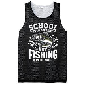 Funny Fishing Fisherman School Is Important But Fishing Mesh Reversible Basketball Jersey Tank