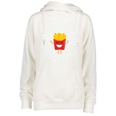 Friyay Funny Friday Fries Lover Womens Funnel Neck Pullover Hood