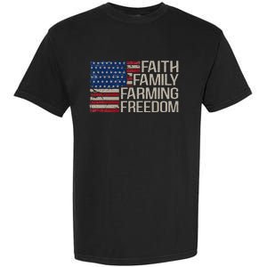 Faith Family Farming Freedom american flag 4th of july Garment-Dyed Heavyweight T-Shirt