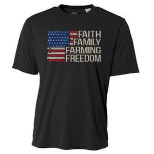 Faith Family Farming Freedom american flag 4th of july Cooling Performance Crew T-Shirt