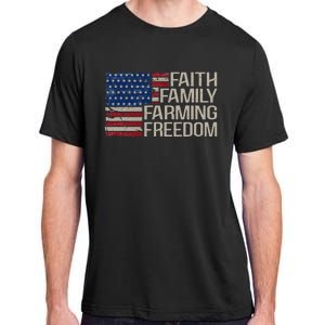 Faith Family Farming Freedom american flag 4th of july Adult ChromaSoft Performance T-Shirt