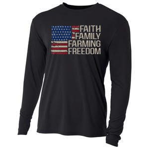 Faith Family Farming Freedom american flag 4th of july Cooling Performance Long Sleeve Crew