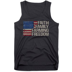 Faith Family Farming Freedom american flag 4th of july Tank Top