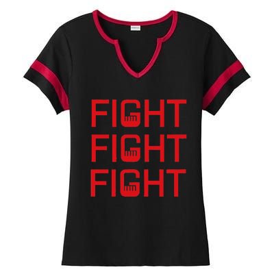 Fight Fight Fight Fist The Original Modern Look Trump Fist Ladies Halftime Notch Neck Tee