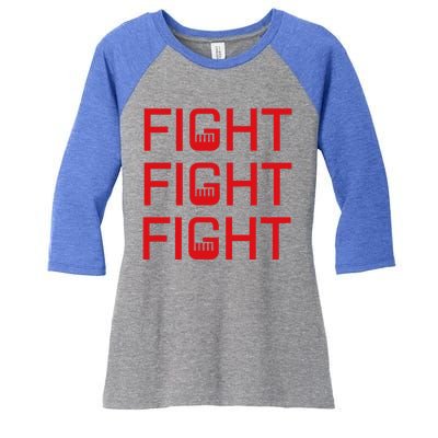 Fight Fight Fight Fist The Original Modern Look Trump Fist Women's Tri-Blend 3/4-Sleeve Raglan Shirt