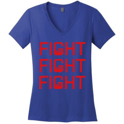 Fight Fight Fight Fist The Original Modern Look Trump Fist Women's V-Neck T-Shirt