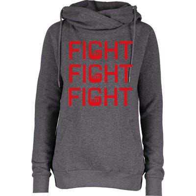 Fight Fight Fight Fist The Original Modern Look Trump Fist Womens Funnel Neck Pullover Hood