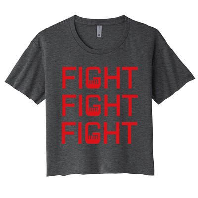 Fight Fight Fight Fist The Original Modern Look Trump Fist Women's Crop Top Tee