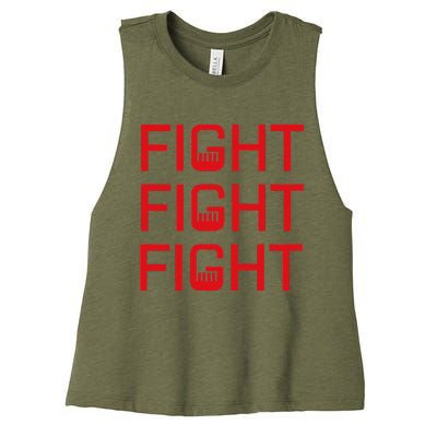 Fight Fight Fight Fist The Original Modern Look Trump Fist Women's Racerback Cropped Tank