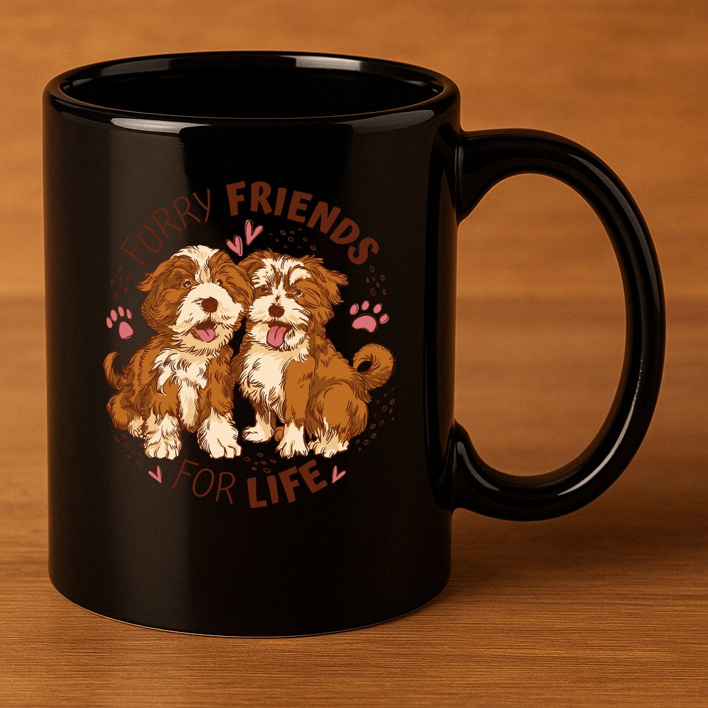 Furry Friends For Life 11oz C Handle Ceramic Mug