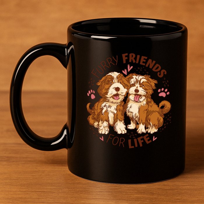 Furry Friends For Life 11oz C Handle Ceramic Mug