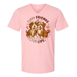 Furry Friends For Life V-Neck T-Shirt