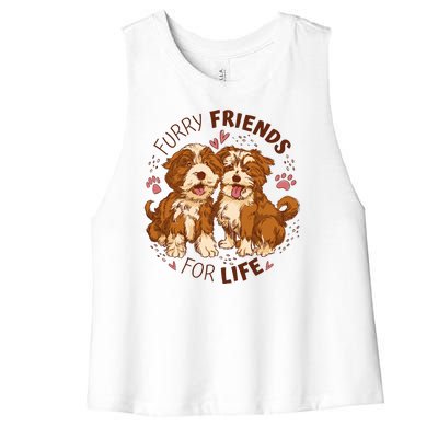 Furry Friends For Life Women's Racerback Cropped Tank