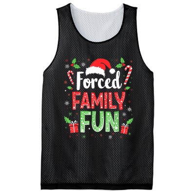 Forced Family Fun Sarcastic Christmas Funny Mesh Reversible Basketball Jersey Tank