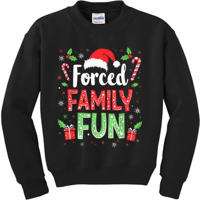 Forced Family Fun Sarcastic Christmas Funny Kids Sweatshirt