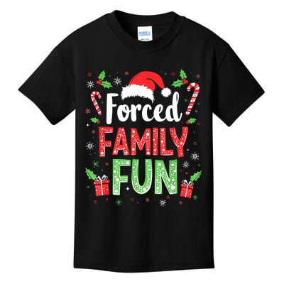 Forced Family Fun Sarcastic Christmas Funny Kids T-Shirt