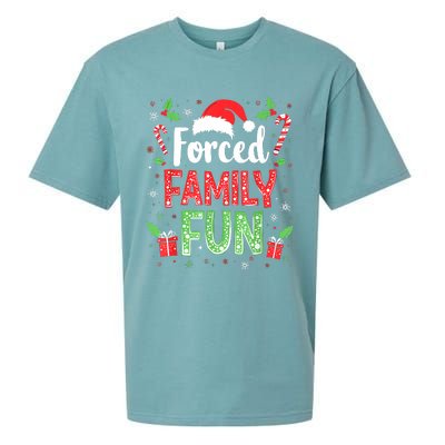 Forced Family Fun Sarcastic Christmas Funny Sueded Cloud Jersey T-Shirt