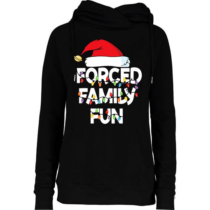 Forced Family Fun Christmas Pajamas Womens Funnel Neck Pullover Hood